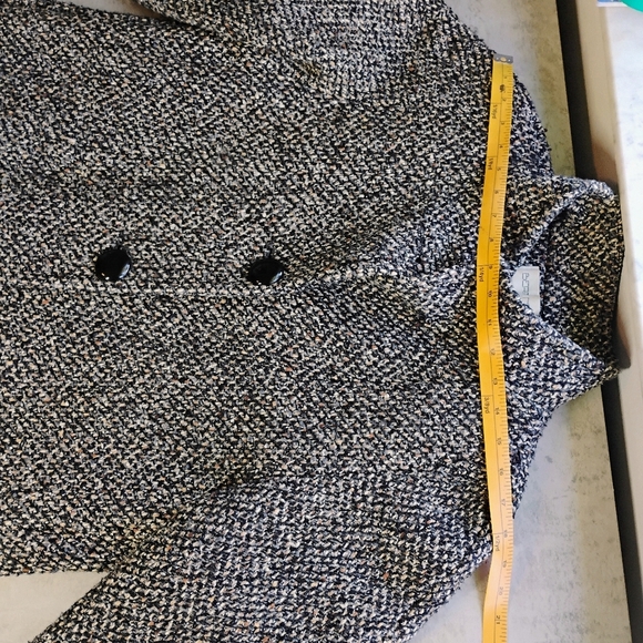 Vintage Bert Newman Tweed Coat Womens 6 Black Tan Dark Academia Preppy Classic - Picture 16 of 16